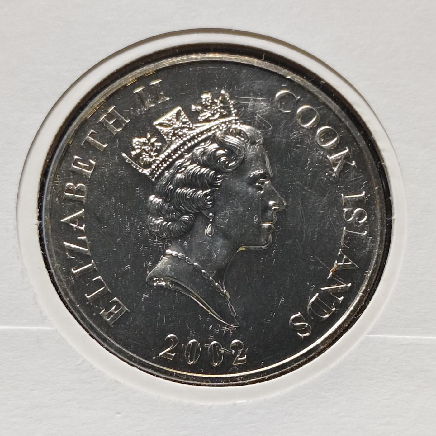 【全场包邮】纯粹捡漏拍482场（免费代拍第19场）-币封+套装+富兰克林（注意佣金） 【邮币封】库克群岛2002年50分女王登基50周年克朗型纪念币邮币封