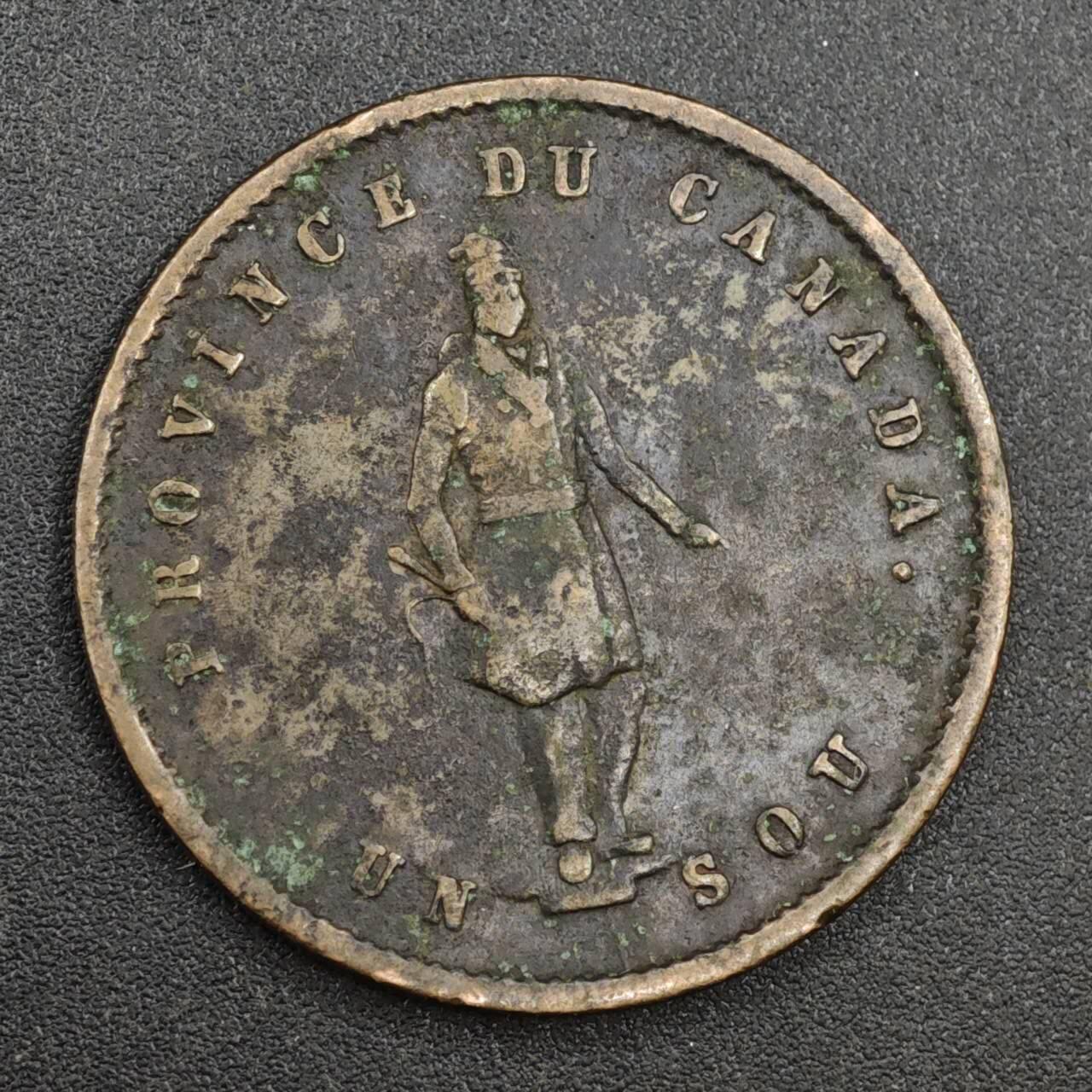 【淘币小摊】实时拍第八百一十四拍   散币场   满百包邮可预留二周 每周一统一发货   加拿大1852年魁北克银行半便士铜币代币