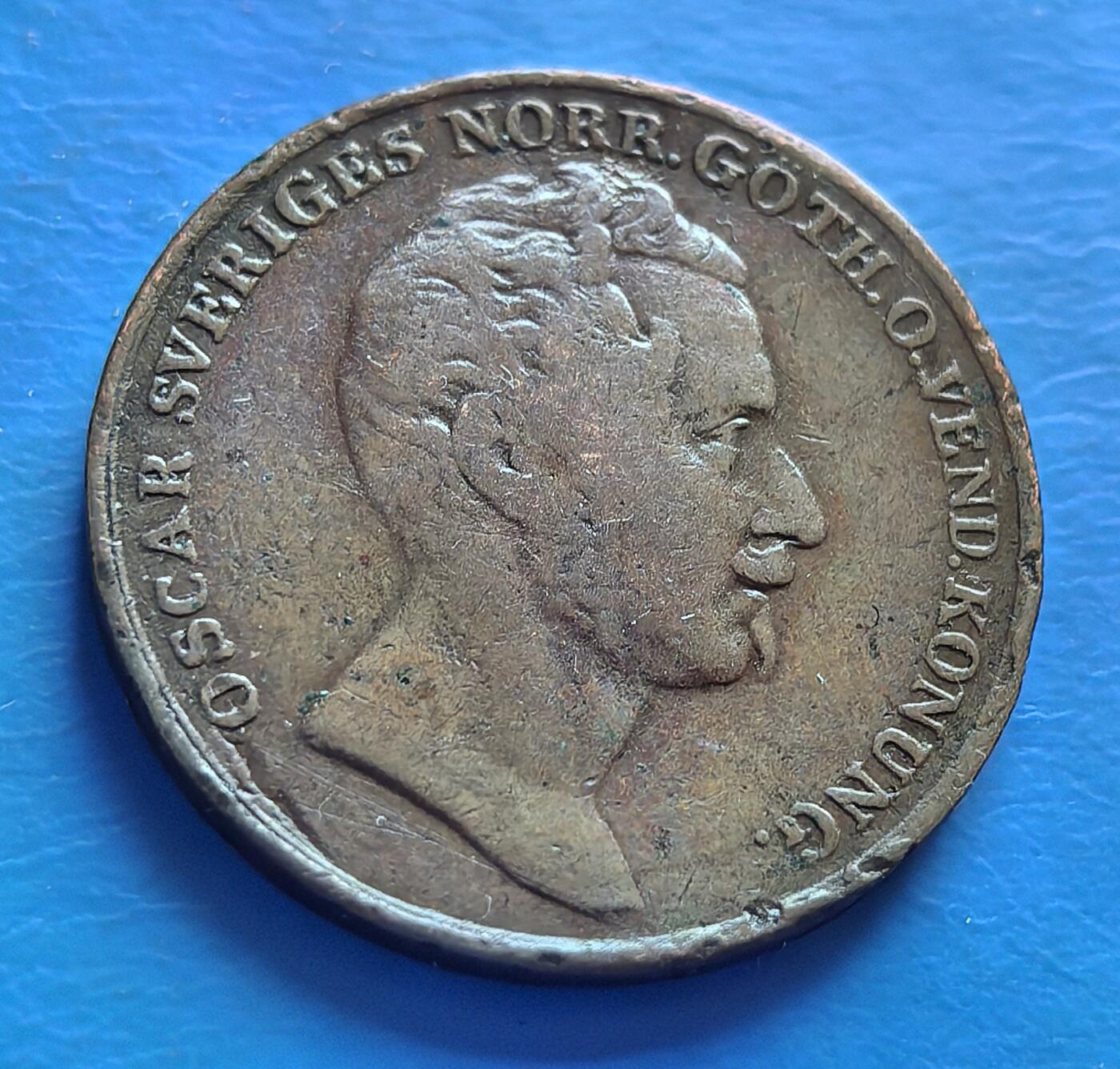 外国优质老铜币银币，周六九点倒数截拍，满百包邮，可寄存半年，喜欢朋友微信扫描二维码可直接参拍 瑞典1845年2/3斯克林老铜币