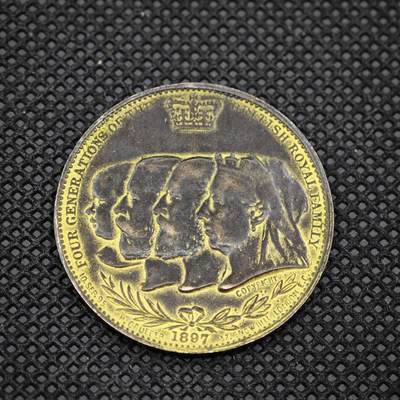 【淘币小摊】限时拍第八百一十六拍  纪念章场  满百包邮可预留两周  周一统一发货  -  英国1897年维多利亚女王登基60周年纪念章直径32mm