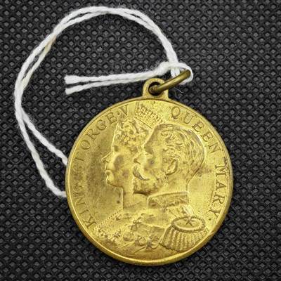 【淘币小摊】限时拍第八百一十六拍  纪念章场  满百包邮可预留两周  周一统一发货  -  英国1911年乔治五世加冕纪念章直径32mm