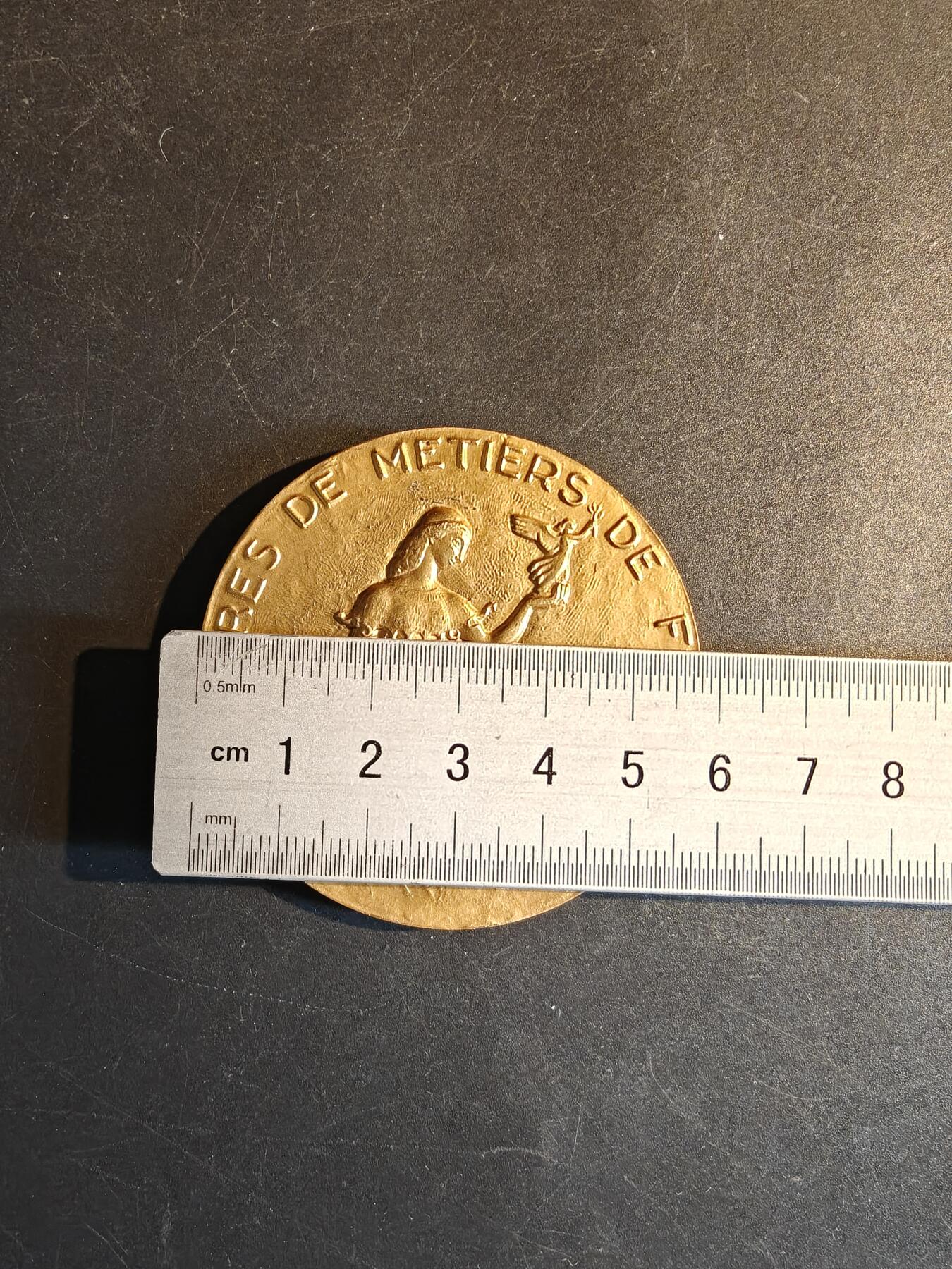 老王徽章第167期 法国手工业行会大铜章     直径58mm.    重量105.7g