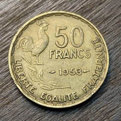 【铜匠收藏】★第134场★散币场，无佣金，30包邮。不满30元，支付5元运费。《接受代拍 代送NGC评级》 - 法国 1953年 10法郎 高卢熊鸡