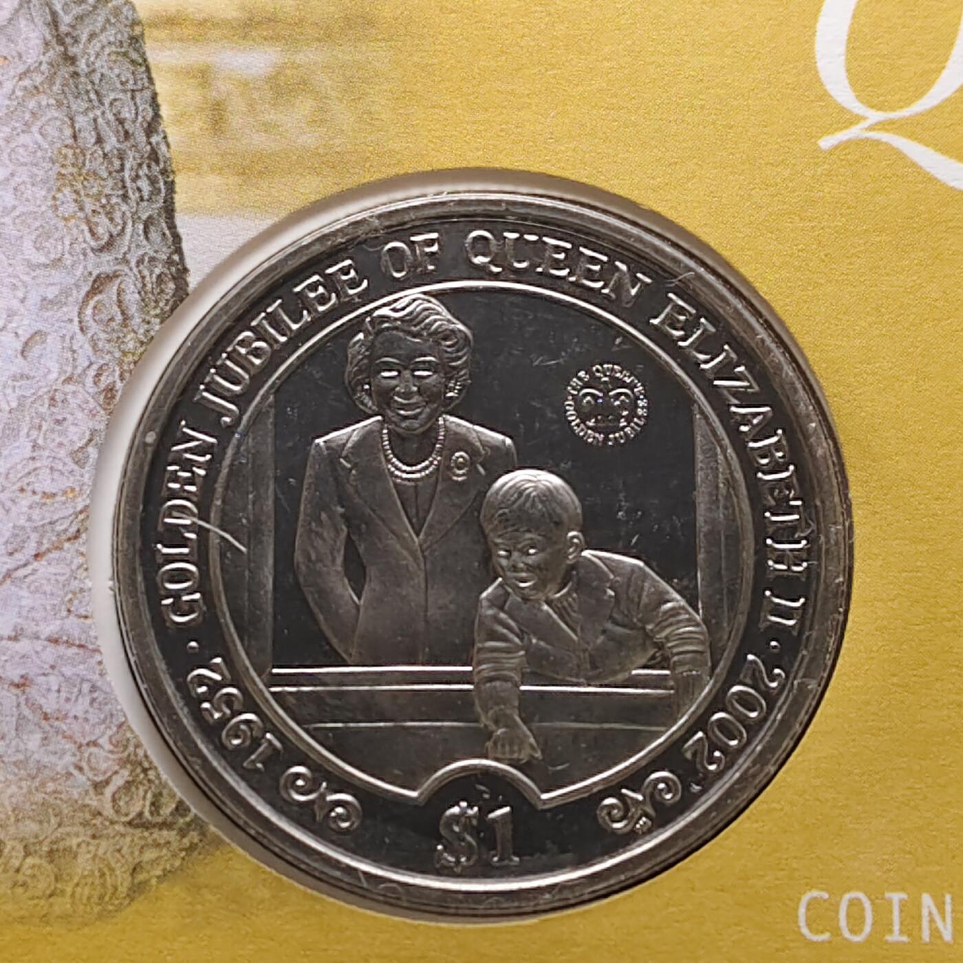 【全场包邮】纯粹捡漏拍482场（免费代拍第19场）-币封+套装+富兰克林（注意佣金） 【邮币封】塞拉利昂2002年1元女王登基50周年克朗型纪念币邮币封