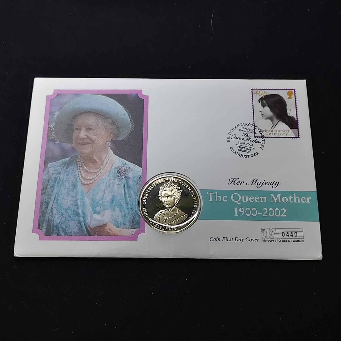 【全场包邮】纯粹捡漏拍482场（免费代拍第19场）-币封+套装+富兰克林（注意佣金） 【邮币封】赞比亚2002年1000克瓦查女王母亲伊丽莎白皇太后逝世克朗型纪念币邮币封