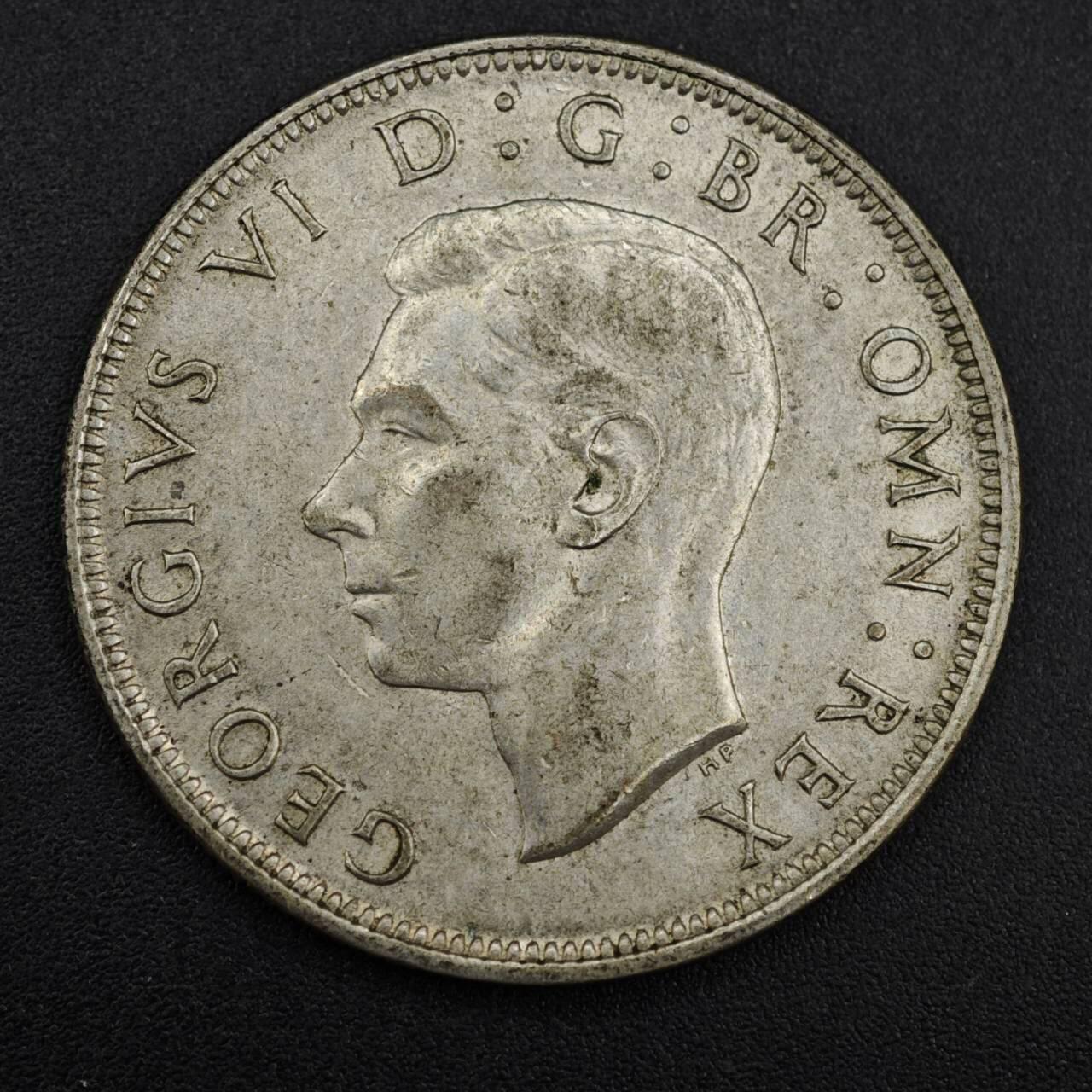 【淘币小摊】实时拍第八百一十四拍   散币场   满百包邮可预留二周 每周一统一发货   英国1945年乔治六世半克朗银币