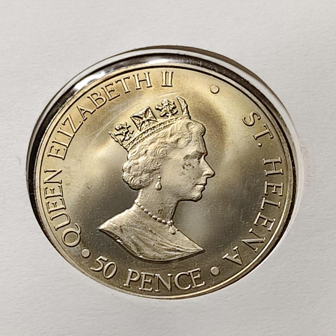 【全场包邮】纯粹捡漏拍482场（免费代拍第19场）-币封+套装+富兰克林（注意佣金） 【邮币封】圣赫勒拿2000年50便士女王母亲伊丽莎白皇太后诞生100周年克朗型纪念币邮币封