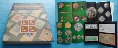 11月30日 🌏全球币章 - 多品：《1994中华人民共和国邮票目录》32开 硬精装 旧品相+32开钱币书残页（几十个彩页+大部分文字）