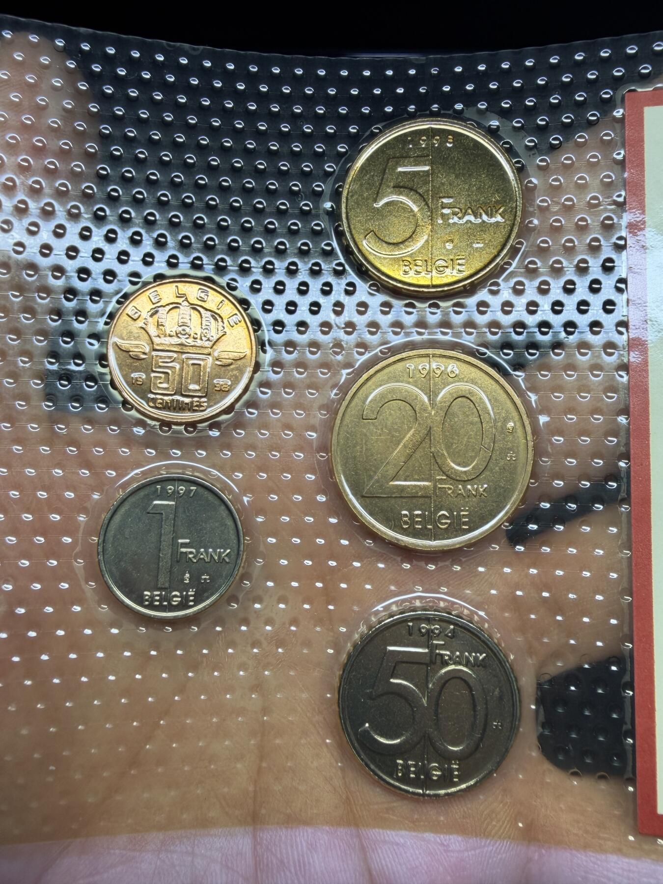 2025年集古藏今外币拍卖第十期-第10场—（总第290拍-纸币专场），本期拍完结算一次，发货时间2-3天，休息几天后继续新的一期拍卖。 1994-1998年比利时一套