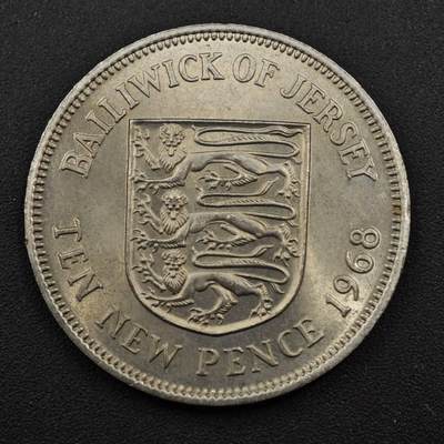 【淘币小摊】实时拍第八百一十四拍   散币场   满百包邮可预留二周 每周一统一发货   - 泽西岛1968年10便士镍币