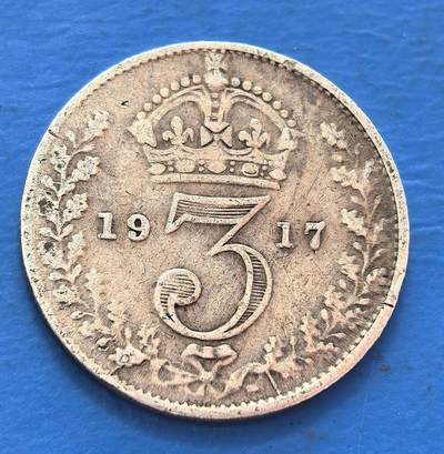 外国优质老铜币银币，周六九点倒数截拍，满百包邮，可寄存半年，喜欢朋友微信扫描二维码可直接参拍 - 高银英国1917年3便士银币