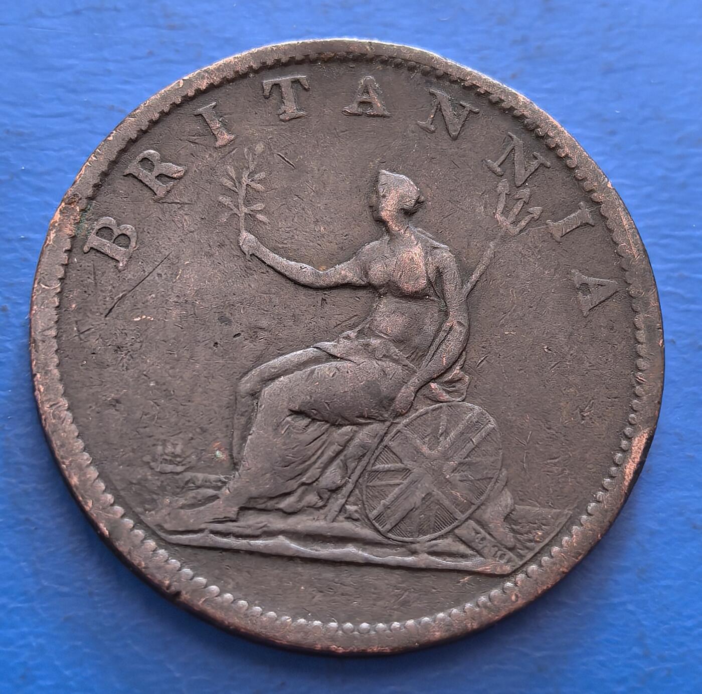 外国优质老铜币银币，周六九点倒数截拍，满百包邮，可寄存半年，喜欢朋友微信扫描二维码可直接参拍 极美品英国1806年半便士