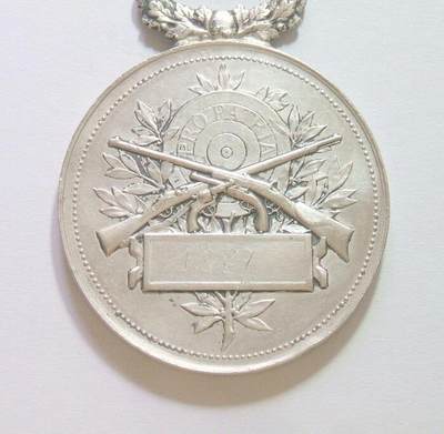 【银】法国1887年 射击节高浮雕精制大银章 40MM 27.5克 - 【银】法国1887年 射击节高浮雕精制大银章 40MM 27.5克