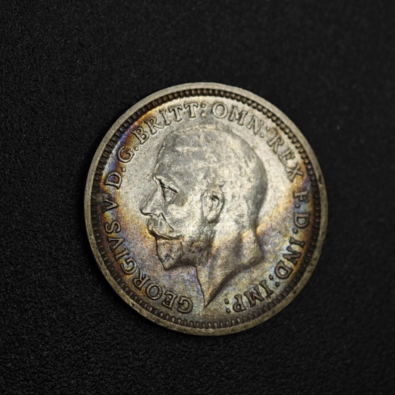 【淘币小摊】实时拍第八百一十四拍   散币场   满百包邮可预留二周 每周一统一发货   英国1935年乔治五世3便士银币