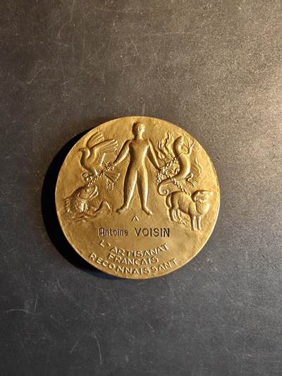 老王徽章第167期 - 法国手工业行会大铜章     直径58mm.    重量105.7g