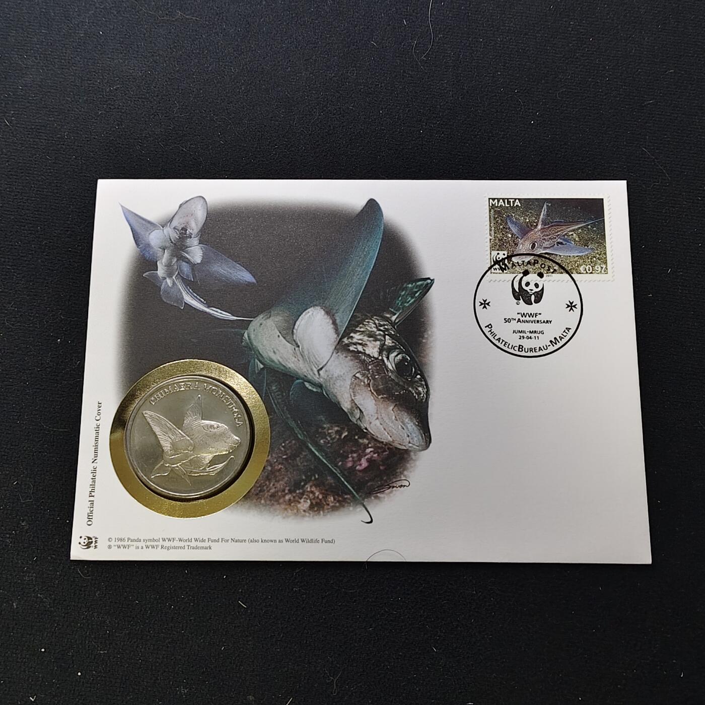【全场包邮】纯粹捡漏拍482场（免费代拍第19场）-币封+套装+富兰克林（注意佣金） 【邮章封】WWF世界自然基金会1986年30周年‌大西洋银鲛纪念邮章封