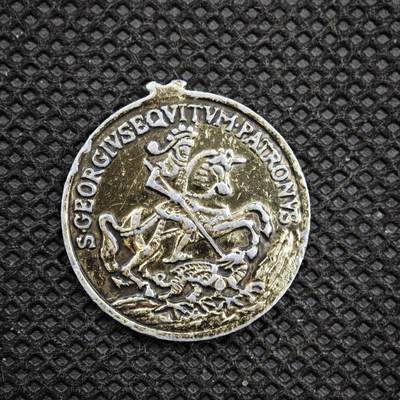 【淘币小摊】限时拍第八百一十六拍  纪念章场  满百包邮可预留两周  周一统一发货  - 基督教屠龙和使徒安德烈和伯多禄渡海纪念章 直径22mm