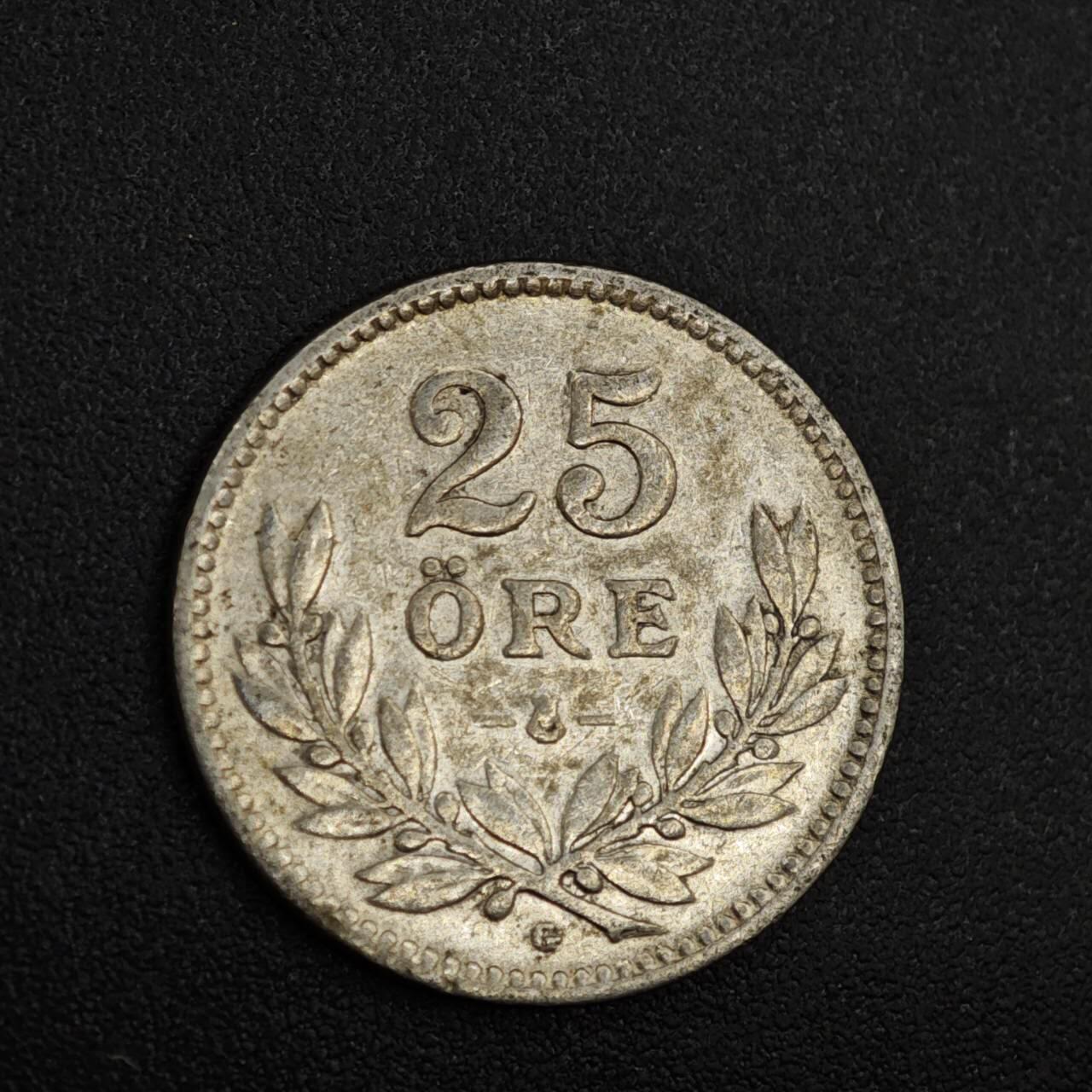 【淘币小摊】实时拍第八百一十四拍   散币场   满百包邮可预留二周 每周一统一发货   瑞典1930年25欧尔银币