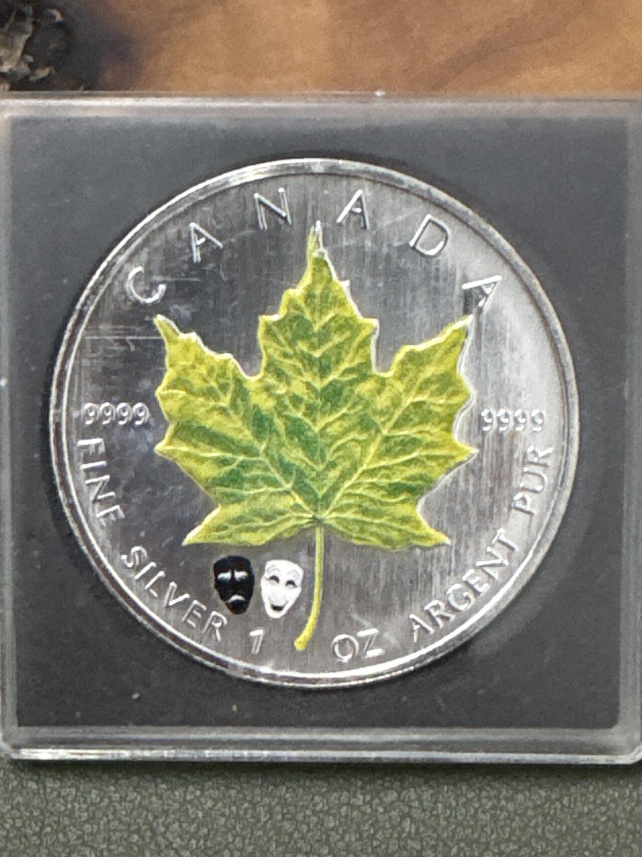 ❤️【币观天下】❤️ 第333期钱币拍卖- 2025.12.5周五晚上6点半场-长期征集拍品 加拿大2008年枫叶🍁彩色银币