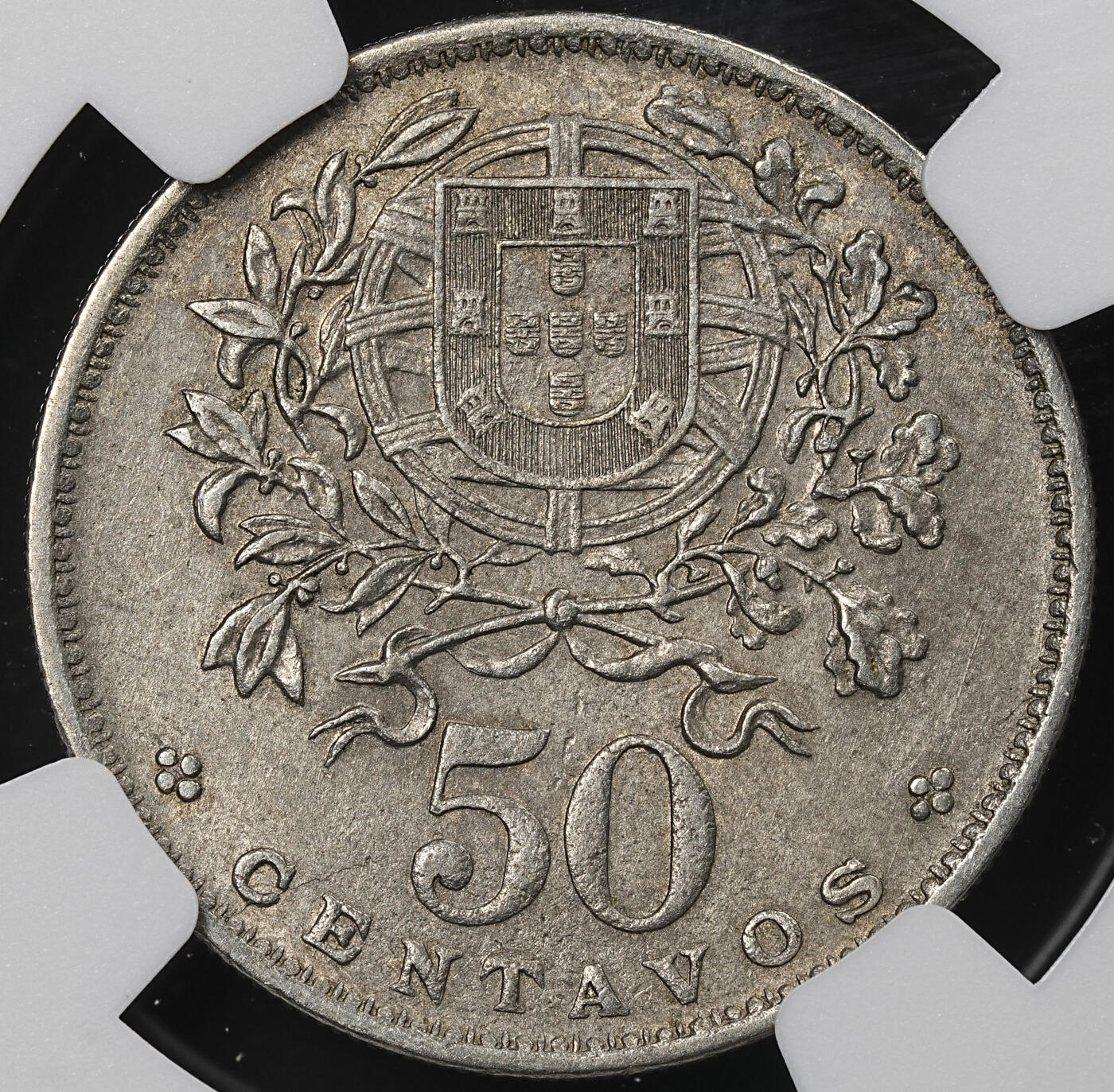 修遠堂世界钱币第九十六期 NGC AU55 1930年葡萄牙50分 稀少的年份 书价很高