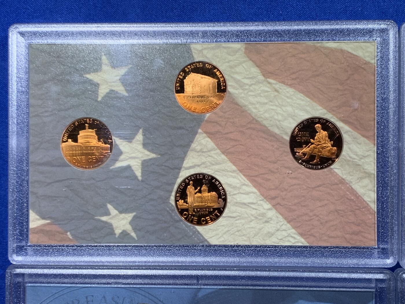 《竞宝斋》第444场 周日，周一，2场连拍 （全场包邮） 美国2009年套币4本 精制币 细节见图