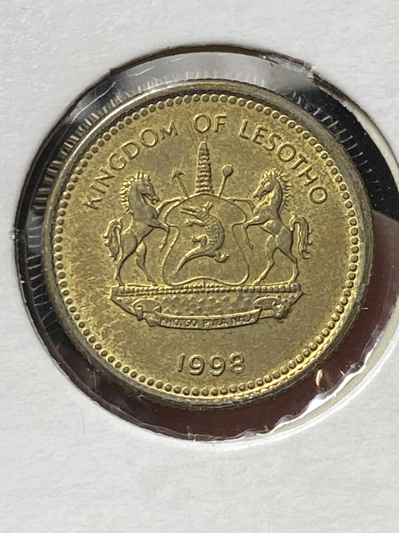2025年第一百三十三场(总第一百五十九场）外国好品纸夹散币场(免佣金) 莱索托🇱🇸1998年5分(第三套首发年)