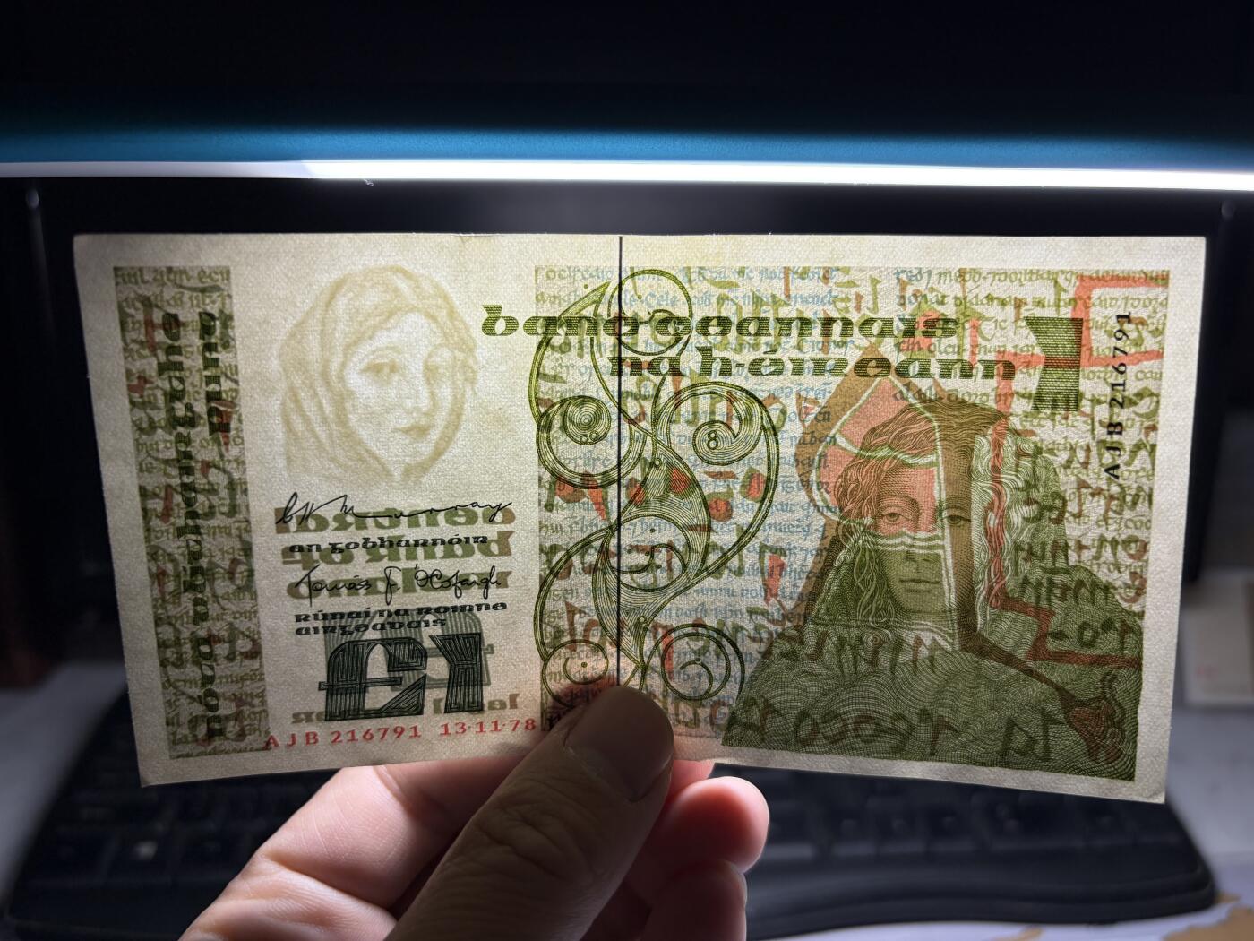 2025年集古藏今外币拍卖第十期-第10场—（总第290拍-纸币专场），本期拍完结算一次，发货时间2-3天，休息几天后继续新的一期拍卖。 1978年爱尔兰1镑