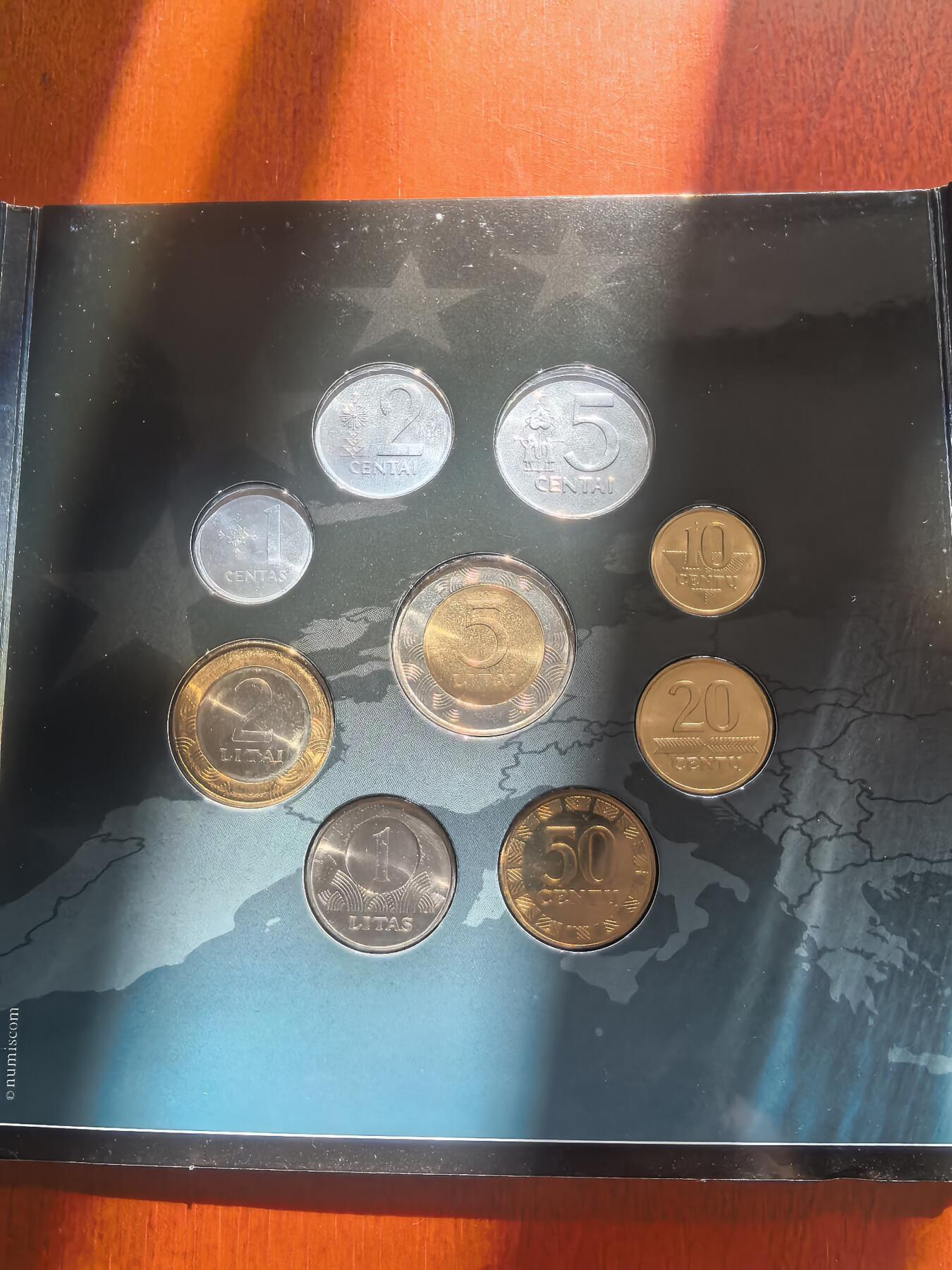 长老汇蛇年精选第七十八场拍卖 立陶宛最后的流通币9枚套，卡装