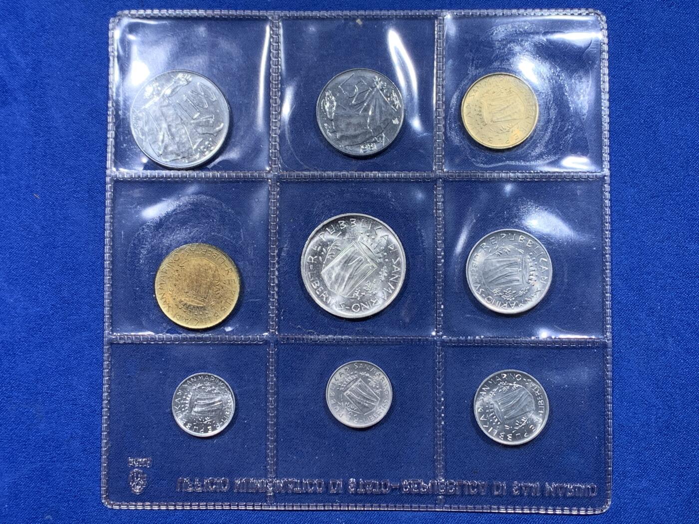 《竞宝斋》第444场 周日，周一，2场连拍 （全场包邮） 圣马力诺1981年9枚套币，含500里拉银币。