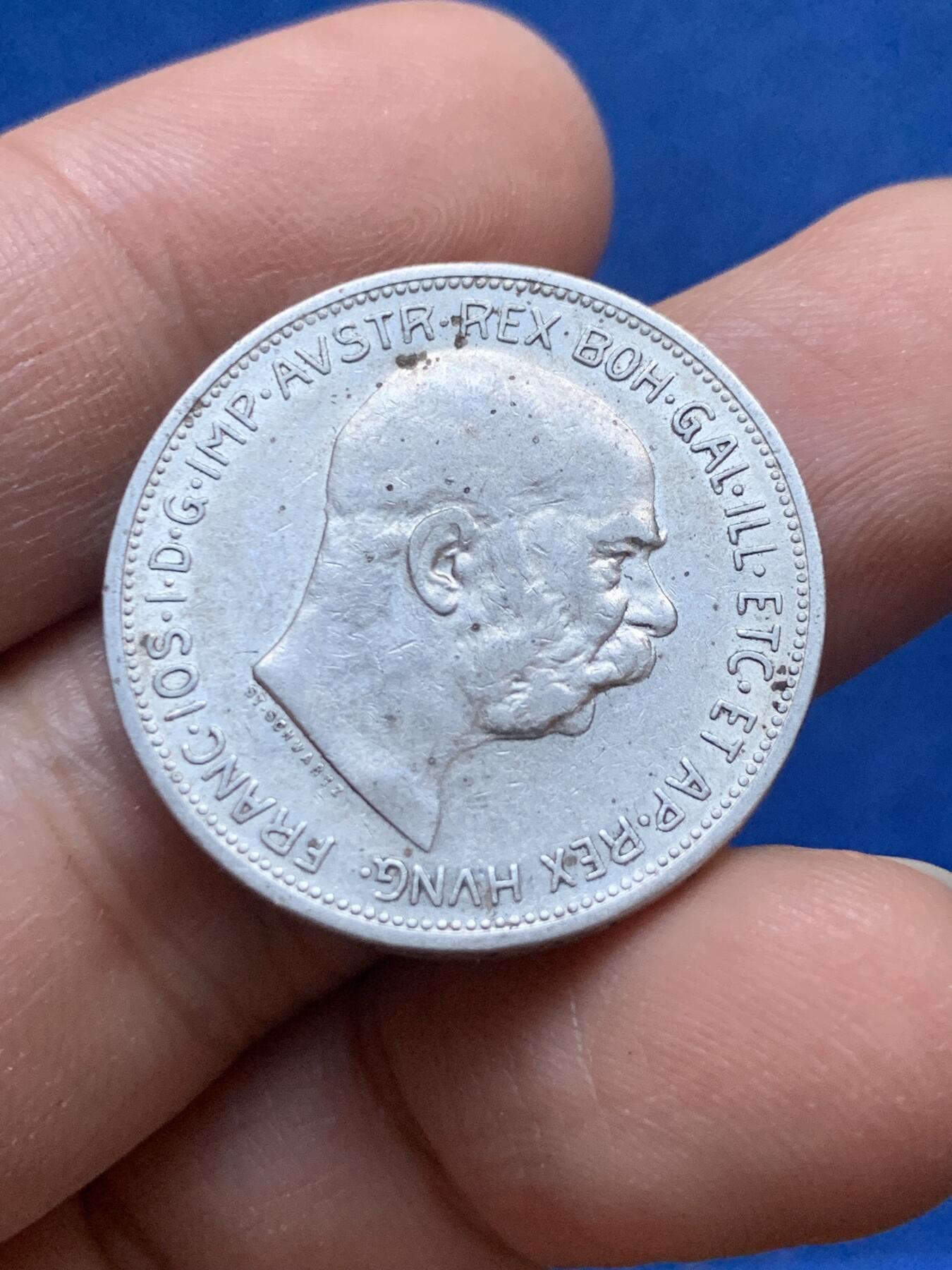 《竞宝斋》第444场 周日，周一，2场连拍 （全场包邮） 奥地利1912年弗朗西斯·约瑟夫一世2克朗银币，10克，835银，27MM