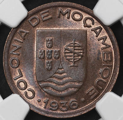 修遠堂世界钱币第九十六期 - NGC MS64BN 1936年葡属莫桑比克10分铜币