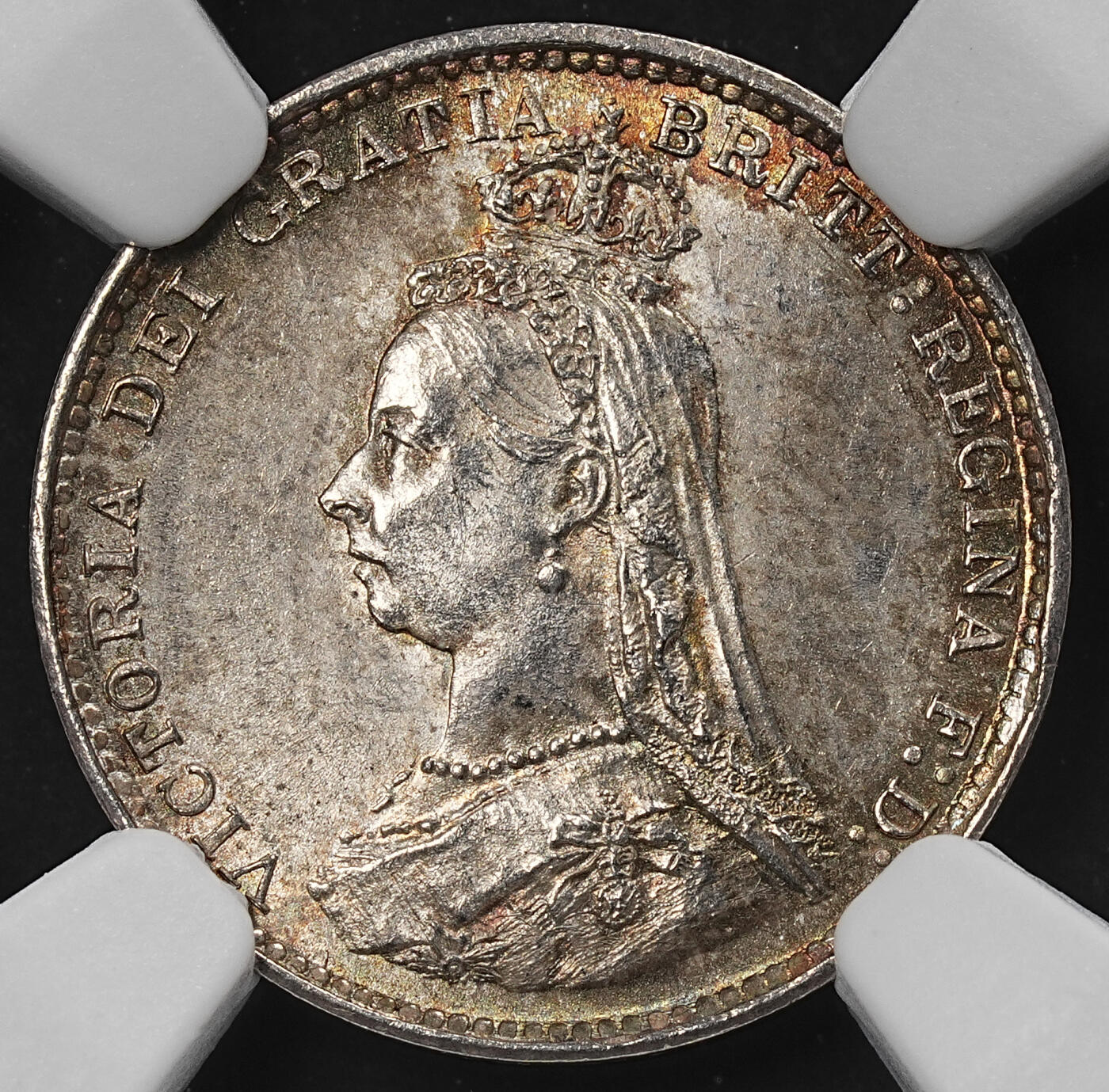 修遠堂世界钱币第九十六期 NGC MS65 1887年英国3便士银币