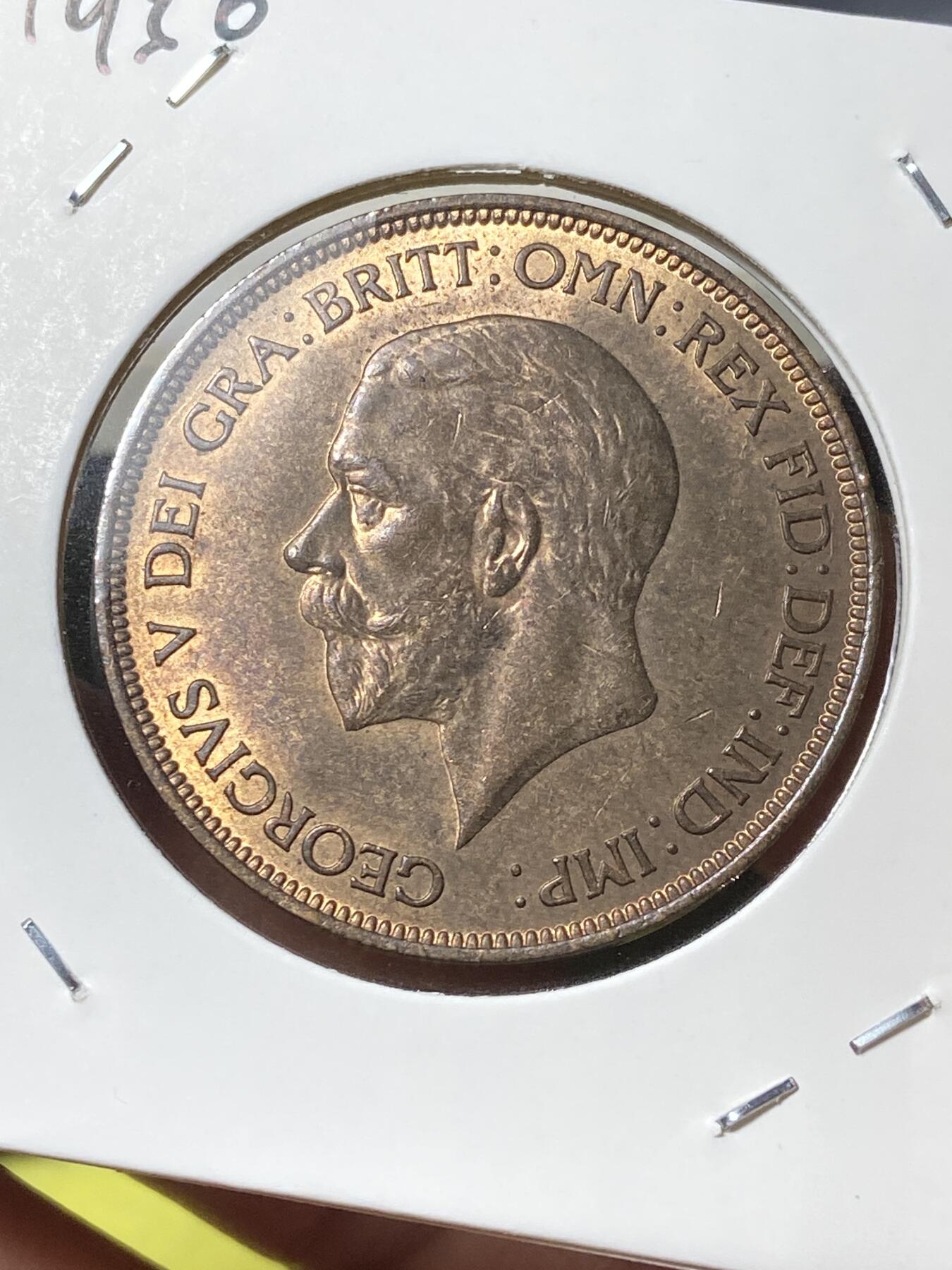 2025年第一百三十三场(总第一百五十九场）外国好品纸夹散币场(免佣金) 少见原光好品–英国🇬🇧1936年1便士(乔治五世逝世年，第三版关门年)