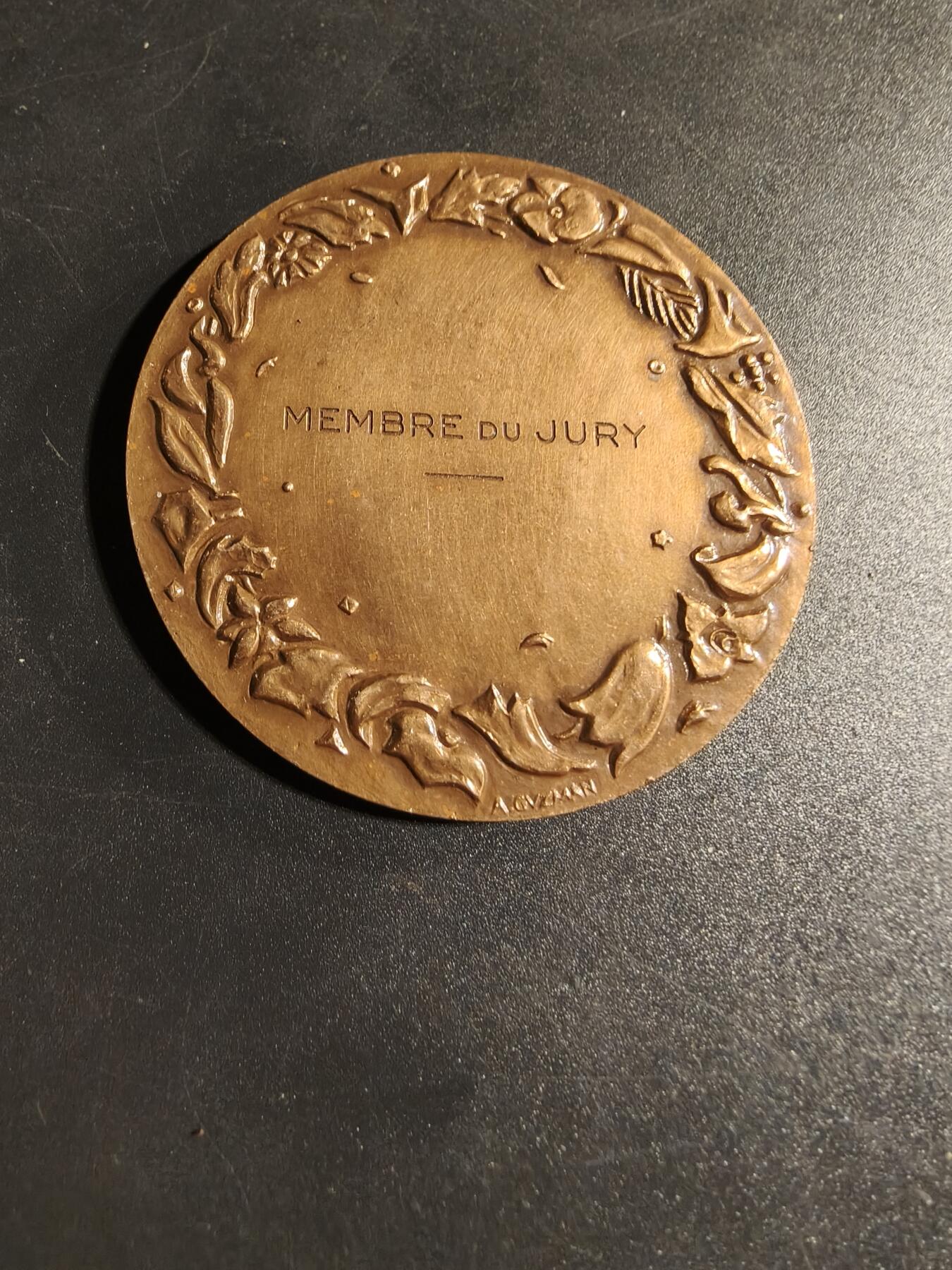 老王徽章第167期 法国1959年巴黎国际花卉博览会大铜章     直径54mm.   重量69g