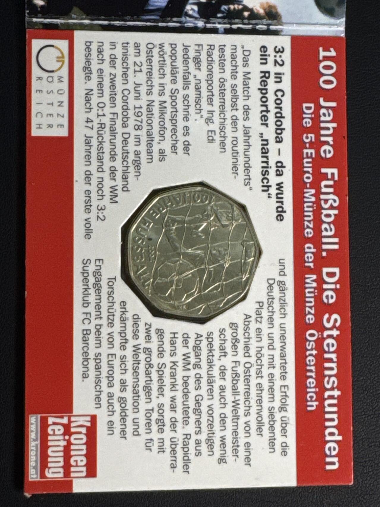 ❤️【币观天下】❤️ 第333期钱币拍卖- 2025.12.5周五晚上6点半场-长期征集拍品 原厂卡折奥地利2004年现代足球运动100周年纪念银币800银10克直径28.5毫米