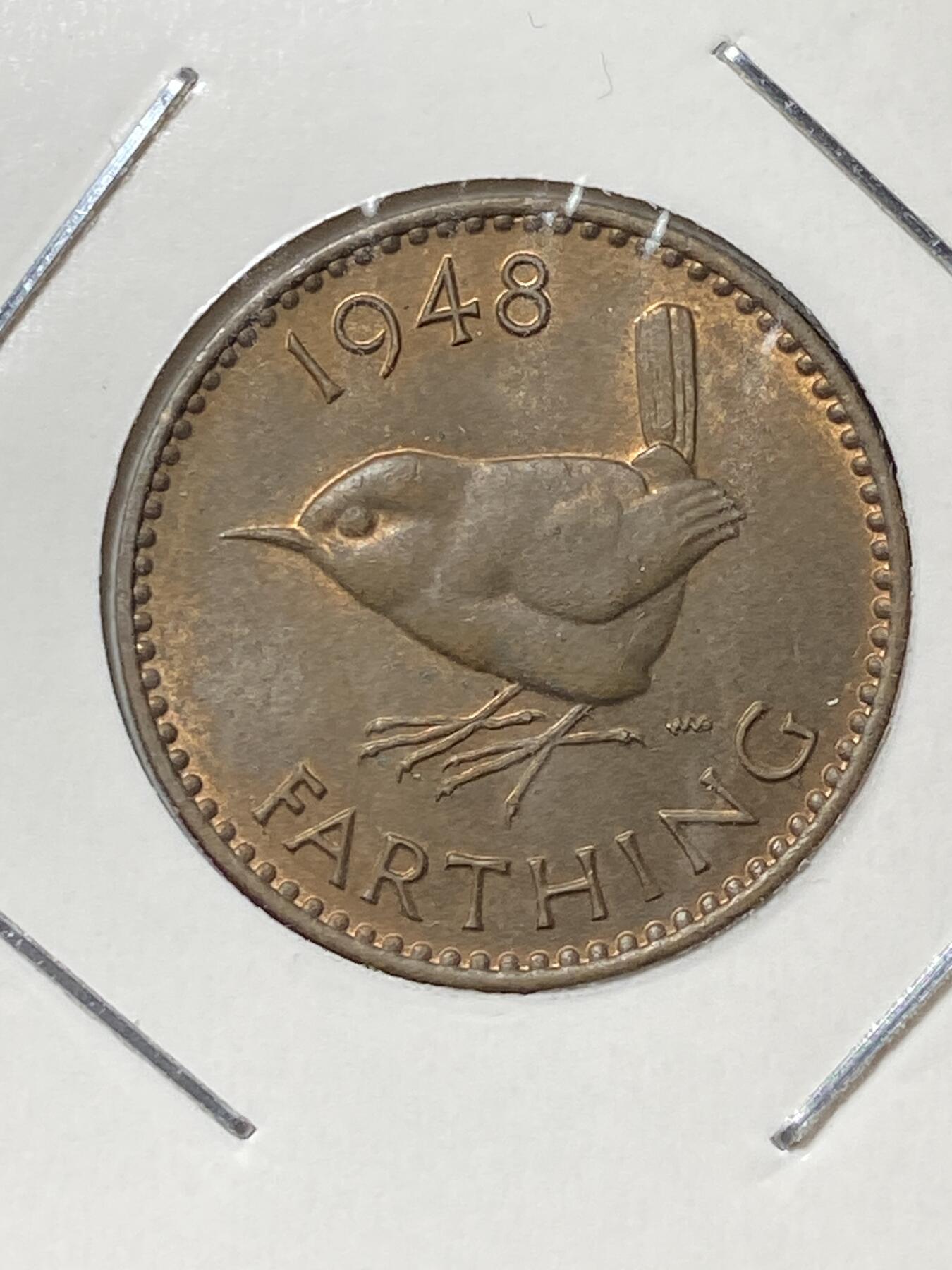 2025年第一百三十三场(总第一百五十九场）外国好品纸夹散币场(免佣金) 带光好品–英国🇬🇧1948年1法新(乔治六世第一版，关门年)