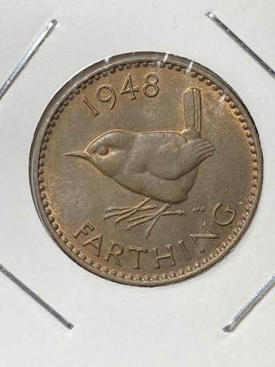 2025年第一百三十三场(总第一百五十九场）外国好品纸夹散币场(免佣金) - 带光好品–英国🇬🇧1948年1法新(乔治六世第一版，关门年)