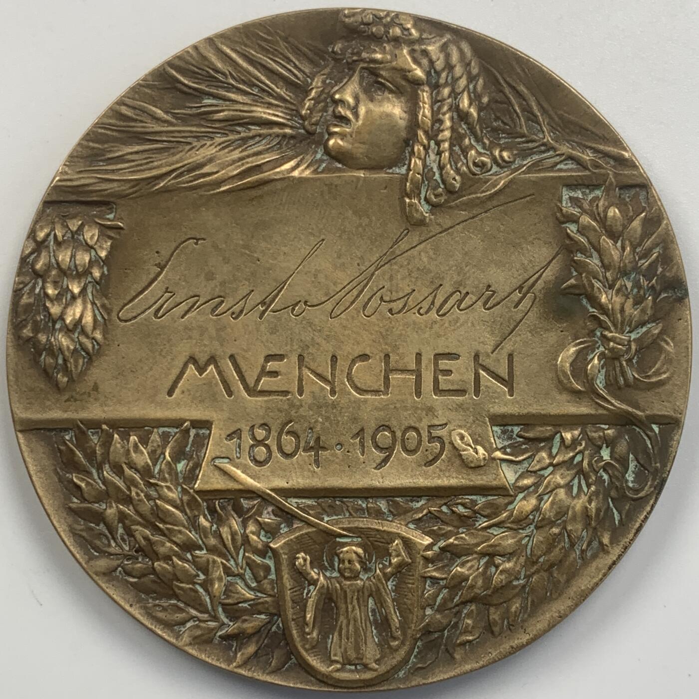 掌中浮雕-藏着的欧洲第044场 1905年德国恩斯特·冯·波萨尔特大铜章，68mm，卡尔哥茨作品