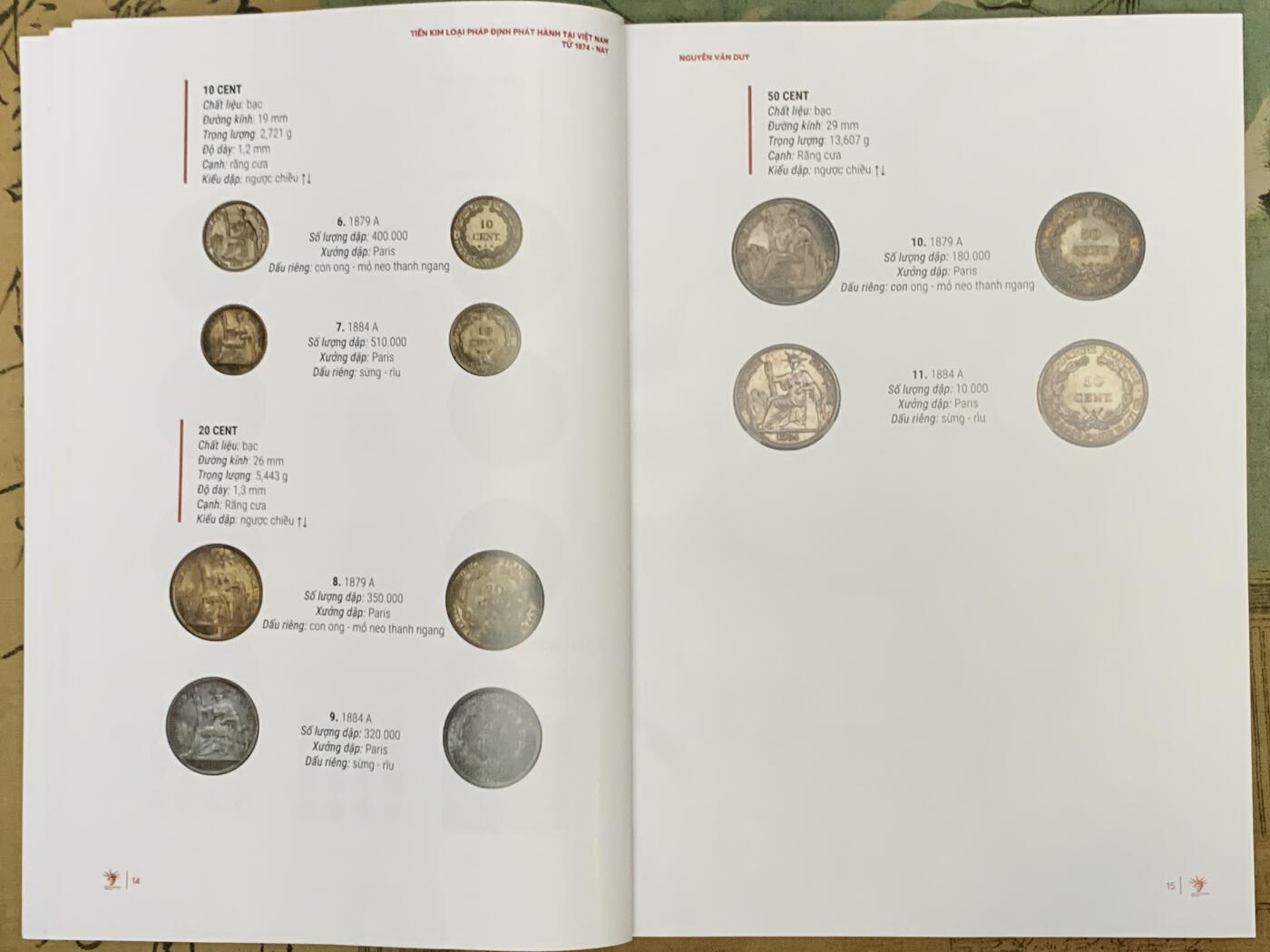 《竞宝斋》第444场 周日，周一，2场连拍 （全场包邮） 越南最新发售的硬币类书籍，涵盖了法属印支至今所发行的金属流通币，铜板纸限量印刷，这本目录可用作工具书，也可收藏，细节见图。