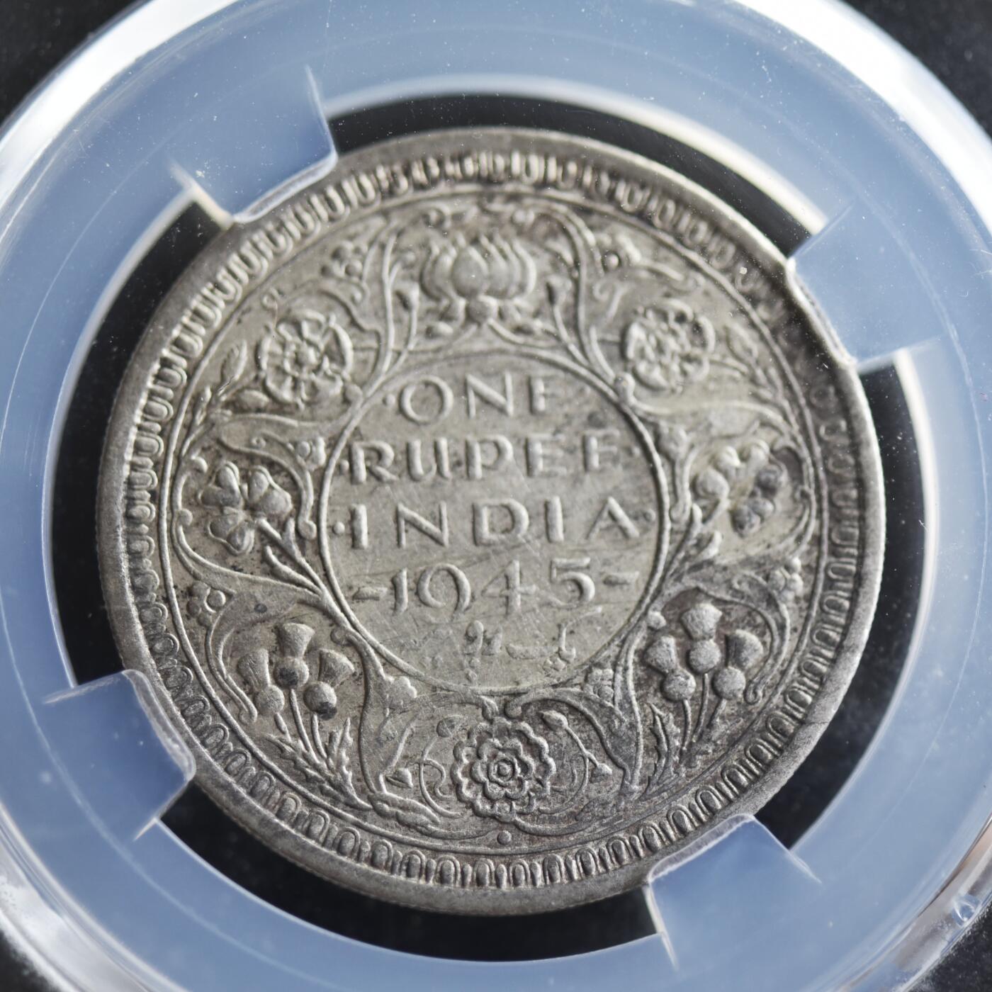 【良泉】【2025年最后一场】12月18日晚19.30点开拍！188组【直播场】西方古代钱币、丝路杂项、印章！  【藏家出品B】1945年，英属印度，乔治六世1卢比，银币