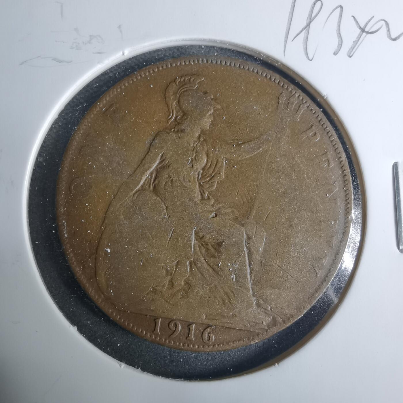 沼泽如烟--第919场 英国1916年1便士