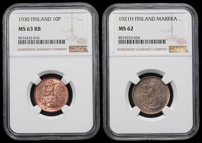 修遠堂世界钱币第九十六期 - NGC评级 芬兰钱币2枚