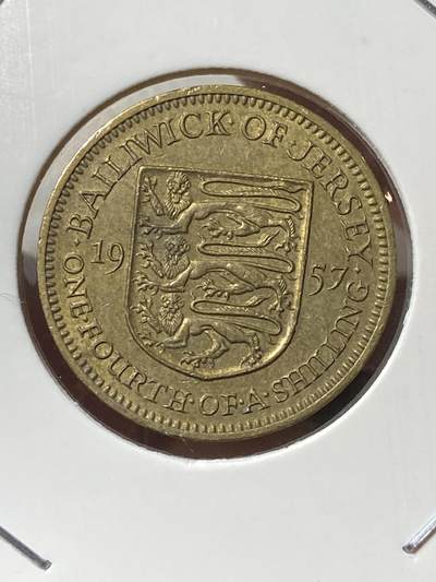 2025年第一百三十三场(总第一百五十九场）外国好品纸夹散币场(免佣金) - 英属泽西岛🇯🇪1957年1/4先令(伊丽莎白二世青年带冠，第一版首发年)