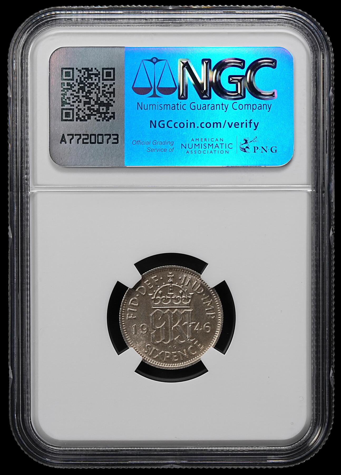 修遠堂世界钱币第九十六期 NGC MS65 1946年英国6便士银币