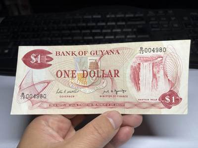 2025年集古藏今外币拍卖第十期-第10场—（总第290拍-纸币专场），本期拍完结算一次，发货时间2-3天，休息几天后继续新的一期拍卖。 - 圭亚那一元