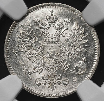 修遠堂世界钱币第九十六期 - NGC MS66 1917年芬兰25盆尼银币