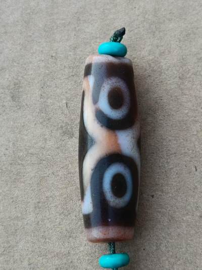 藏传四眼硃砂天珠 - 藏传四眼硃砂天珠