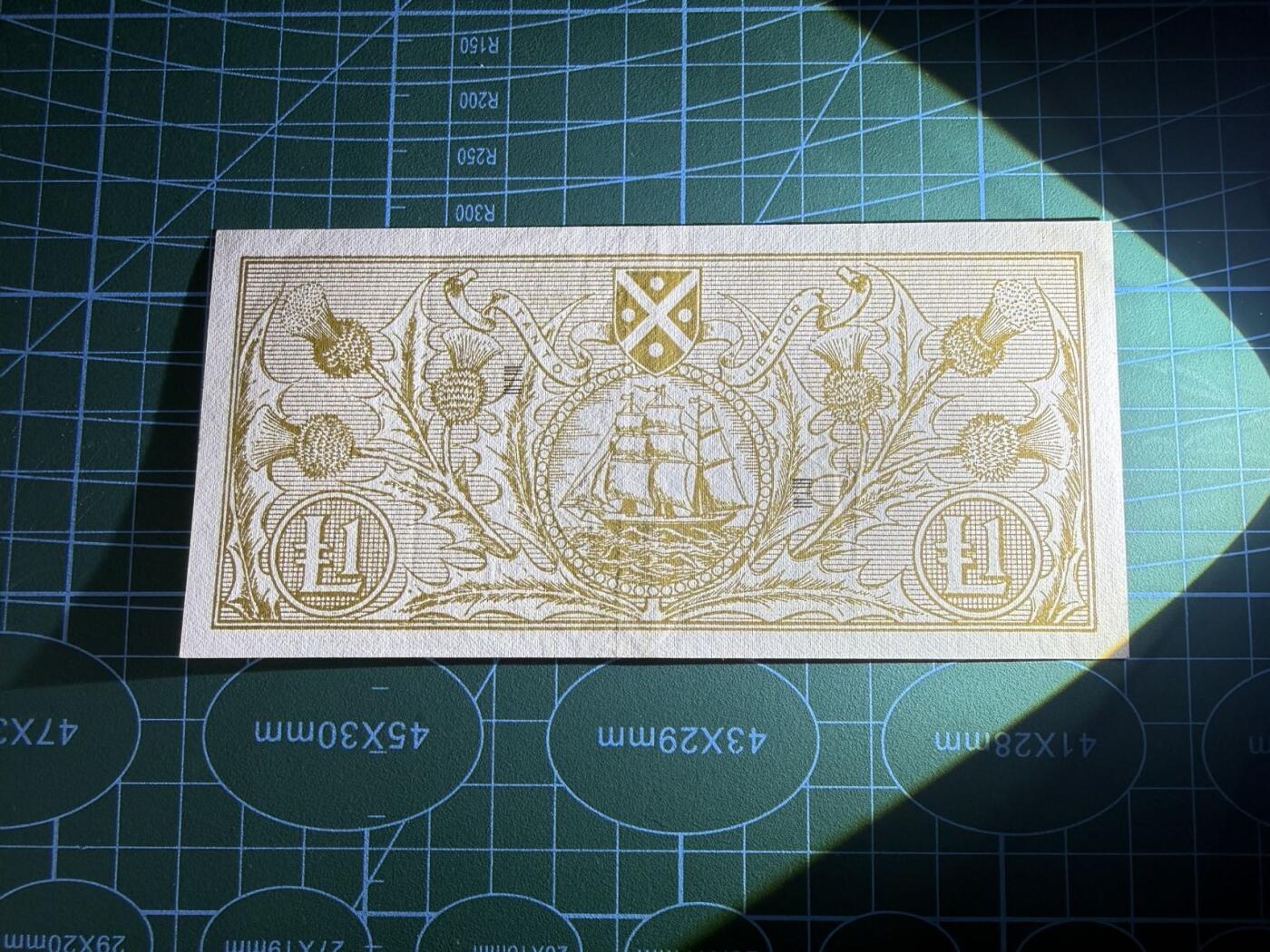 【炜奕收藏】，第五十二期 1967年苏格兰银行1镑，品相如图