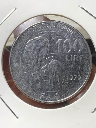 2025年第一百三十三场(总第一百五十九场）外国好品纸夹散币场(免佣金) - 意大利🇮🇹1979单年份100里拉(FAO纪念币)