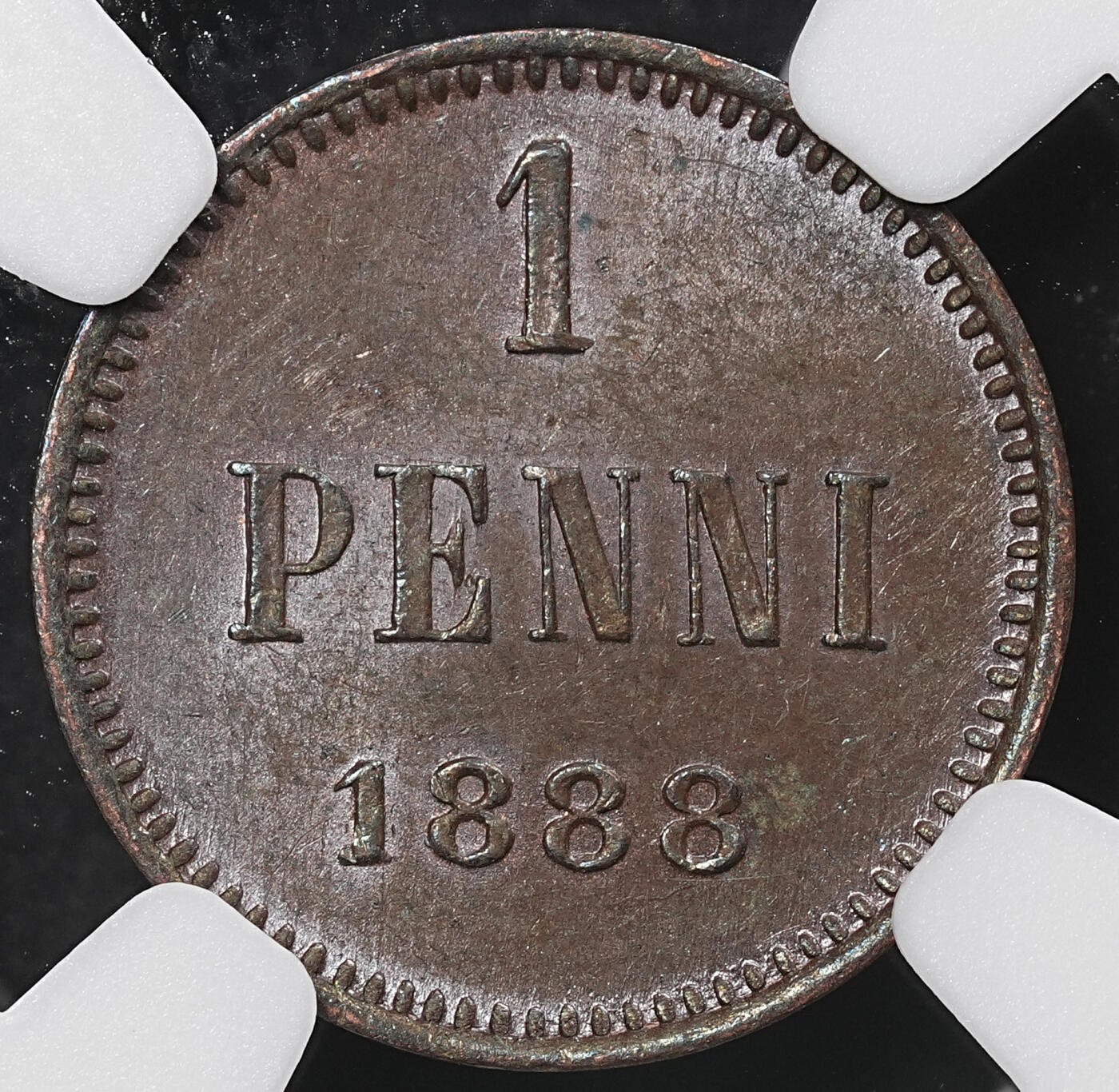 修遠堂世界钱币第九十六期 NGC评级 芬兰1盆尼铜币2枚